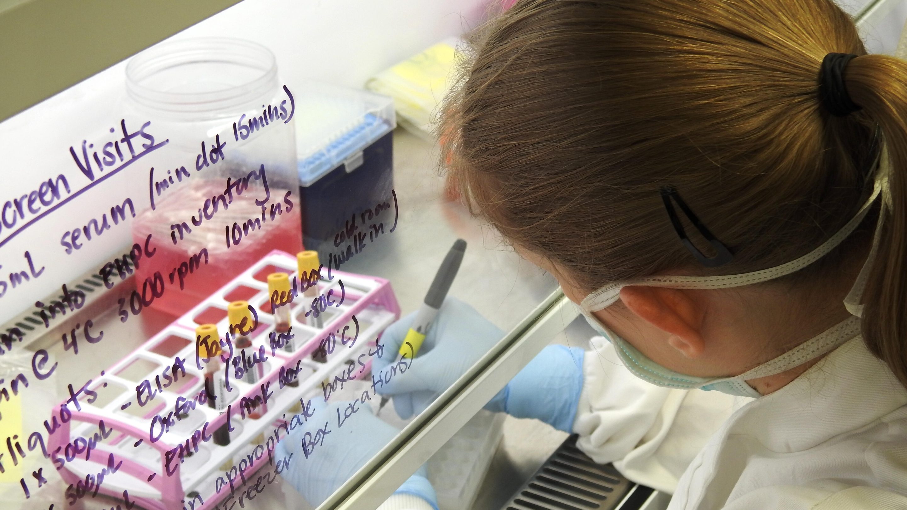 A photo of a scientist working in a lab.