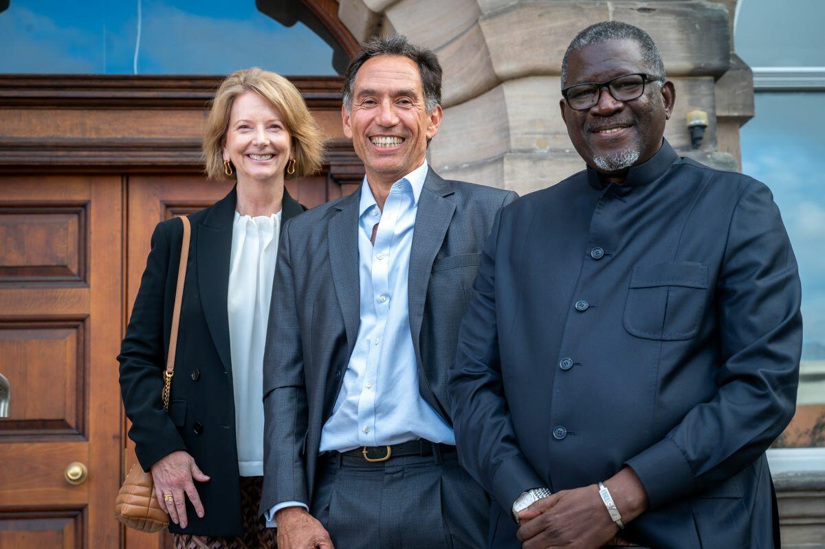 Julia Gillar with Professor David Lalloo and Elhadj As Sy on her visit to LSTM